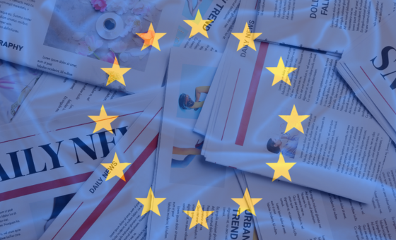 EU flag og aviser